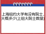 上海纽约大学有没有院士，大概多少(上纽大院士数量)