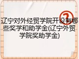 辽宁对外经贸学院开设有哪些奖学和助学金(辽宁外贸学院奖助学金)