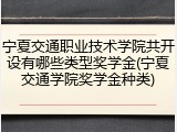宁夏交通职业技术学院共开设有哪些类型奖学金(宁夏交通学院奖学金种类)