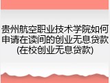 贵州航空职业技术学院如何申请在读间的创业无息贷款(在校创业无息贷款)