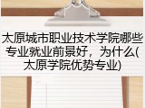 太原城市职业技术学院哪些专业就业前景好，为什么(太原学院优势专业)