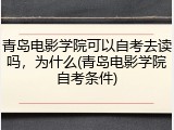 青岛电影学院可以自考去读吗，为什么(青岛电影学院自考条件)