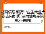湖南信息学院毕业生就业大致去向如何(湖南信息学院就业去向)