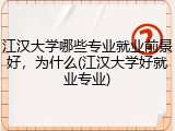 江汉大学哪些专业就业前景好，为什么(江汉大学好就业专业)