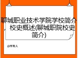 聊城职业技术学院学校简介，校史概述(聊城职院校史简介)