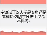 宁波诺丁汉大学是专科还是本科院校呢(宁波诺丁汉是本科吗)
