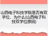 山西电子科技学院是否有双学位，为什么(山西电子科技双学位原因)