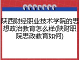 陕西财经职业技术学院的思想政治教育怎么样(陕财职院思政教育如何)