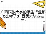 广西民族大学的学生毕业都怎么样了(广西民大毕业去向)