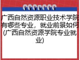 广西自然资源职业技术学院有哪些专业，就业前景如何(广西自然资源学院专业就业)