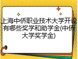 上海中侨职业技术大学开设有哪些奖学和助学金(中侨大学奖学金)