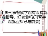 中国刑事警察学院有没有就业指导，好就业吗(刑警学院就业指导与前景)