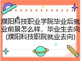 濮阳科技职业学院毕业后就业前景怎么样，毕业生去向(濮阳科技职院就业去向)