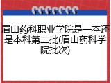 眉山药科职业学院是一本还是本科第二批(眉山药科学院批次)
