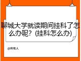 聊城大学就读期间挂科了怎么办呢？(挂科怎么办)