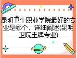 昆明卫生职业学院最好的专业是哪个，详细阐述(昆明卫院王牌专业)
