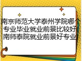 南京师范大学泰州学院哪个专业毕业就业前景比较好(南师泰院就业前景好专业)