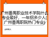 广州番禺职业技术学院什么专业最好，一年招多少人(广州番禺职院热门专业)