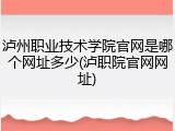 泸州职业技术学院官网是哪个网址多少(泸职院官网网址)