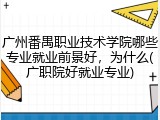 广州番禺职业技术学院哪些专业就业前景好，为什么(广职院好就业专业)