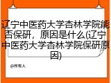 辽宁中医药大学杏林学院能否保研，原因是什么(辽宁中医药大学杏林学院保研原因)