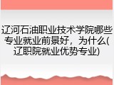 辽河石油职业技术学院哪些专业就业前景好，为什么(辽职院就业优势专业)