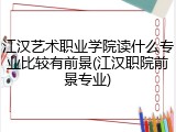 江汉艺术职业学院读什么专业比较有前景(江汉职院前景专业)