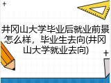 井冈山大学毕业后就业前景怎么样，毕业生去向(井冈山大学就业去向)