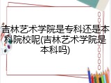 吉林艺术学院是专科还是本科院校呢(吉林艺术学院是本科吗)