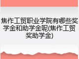 焦作工贸职业学院有哪些奖学金和助学金呢(焦作工贸奖助学金)