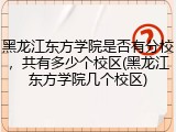 黑龙江东方学院是否有分校，共有多少个校区(黑龙江东方学院几个校区)