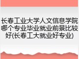 长春工业大学人文信息学院哪个专业毕业就业前景比较好(长春工大就业好专业)