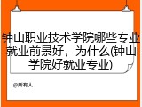 钟山职业技术学院哪些专业就业前景好，为什么(钟山学院好就业专业)