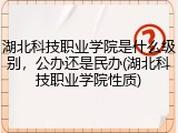 湖北科技职业学院是什么级别，公办还是民办(湖北科技职业学院性质)