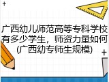 广西幼儿师范高等专科学校有多少学生，师资力量如何(广西幼专师生规模)