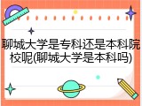 聊城大学是专科还是本科院校呢(聊城大学是本科吗)