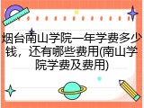 烟台南山学院一年学费多少钱，还有哪些费用(南山学院学费及费用)