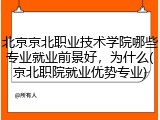 北京京北职业技术学院哪些专业就业前景好，为什么(京北职院就业优势专业)