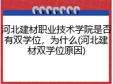 河北建材职业技术学院是否有双学位，为什么(河北建材双学位原因)