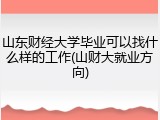 山东财经大学毕业可以找什么样的工作(山财大就业方向)