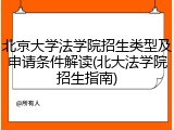 北京大学法学院招生类型及申请条件解读(北大法学院招生指南)