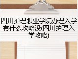四川护理职业学院办理入学有什么攻略没(四川护理入学攻略)