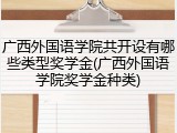 广西外国语学院共开设有哪些类型奖学金(广西外国语学院奖学金种类)