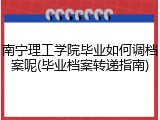 南宁理工学院毕业如何调档案呢(毕业档案转递指南)