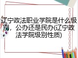 辽宁政法职业学院是什么级别，公办还是民办(辽宁政法学院级别性质)