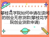 攀枝花学院如何申请在读间的创业无息贷款(攀枝花学院创业贷款申请)