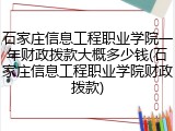 石家庄信息工程职业学院一年财政拨款大概多少钱(石家庄信息工程职业学院财政拨款)