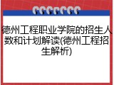 德州工程职业学院的招生人数和计划解读(德州工程招生解析)