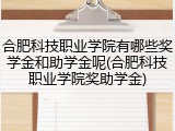 合肥科技职业学院有哪些奖学金和助学金呢(合肥科技职业学院奖助学金)