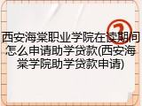 西安海棠职业学院在读期间怎么申请助学贷款(西安海棠学院助学贷款申请)